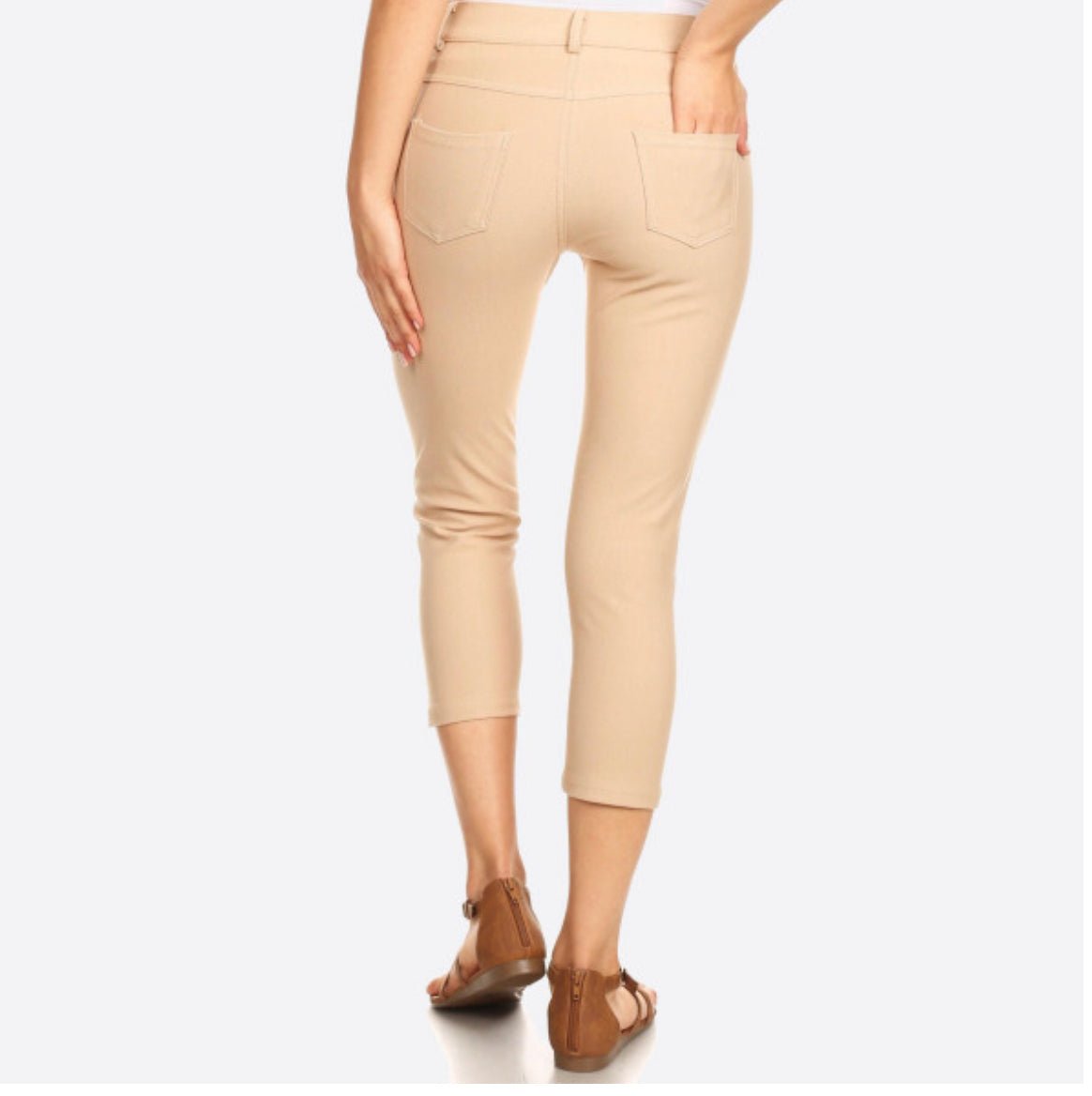 "The Melissa" Classic Camel Skinny Capri Jeggings - Anchor Fusion Boutique