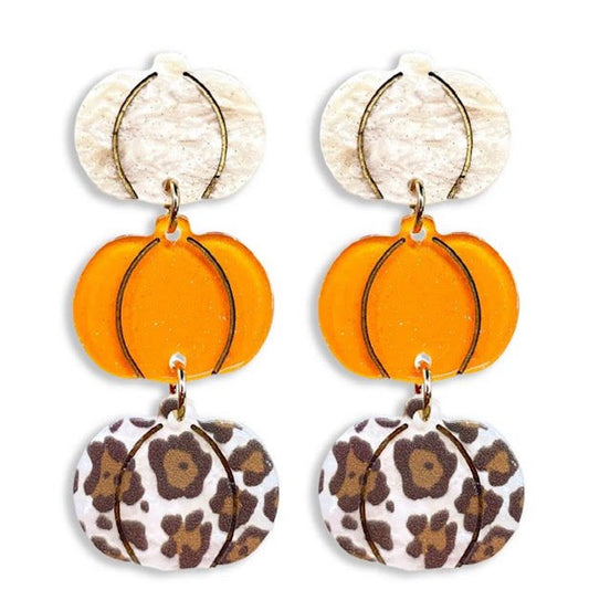 Trio pumpkin drop earrings - Anchor Fusion Boutique