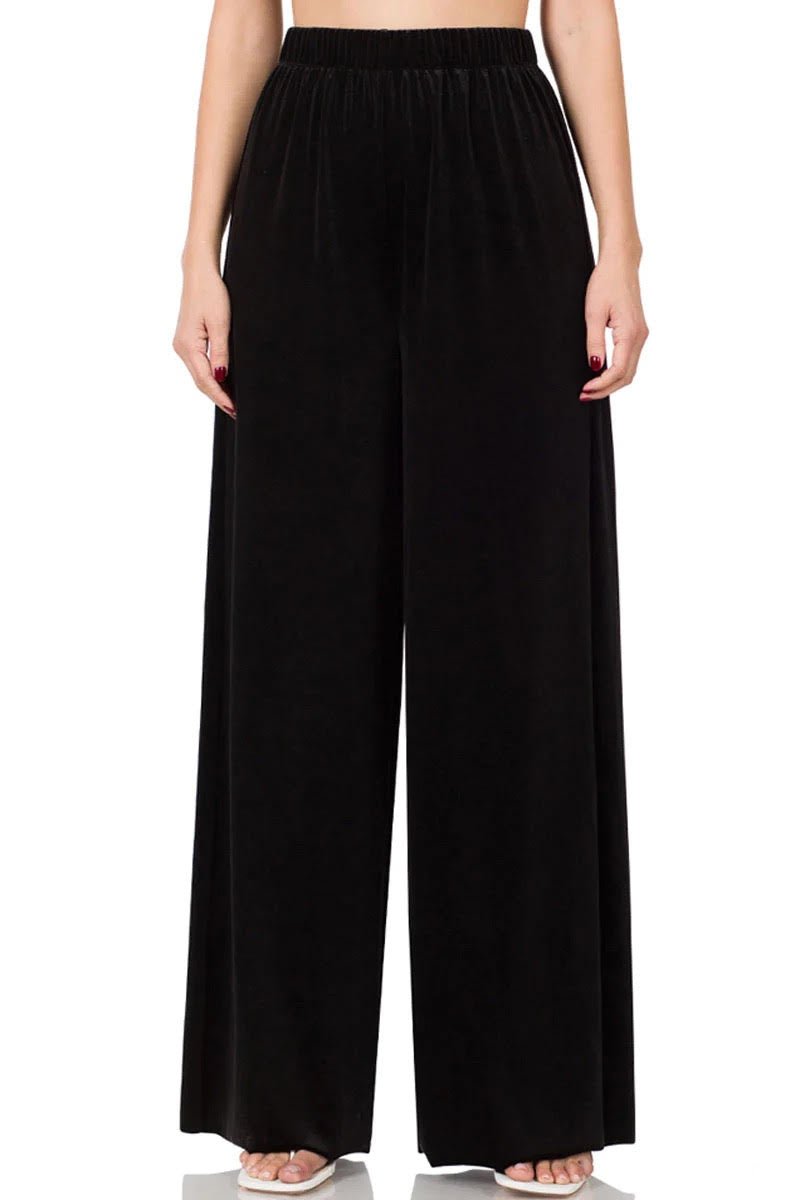 Velvet Wide Leg Pants (2 colors) - Anchor Fusion Boutique