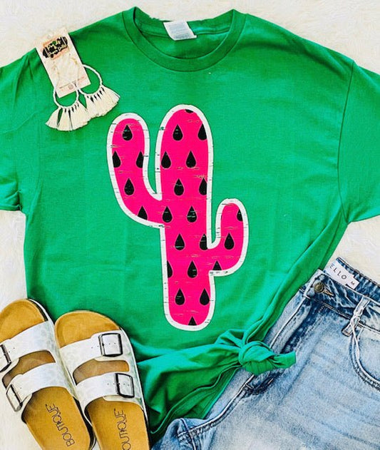 Watermelon Cactus Tee - Anchor Fusion Boutique