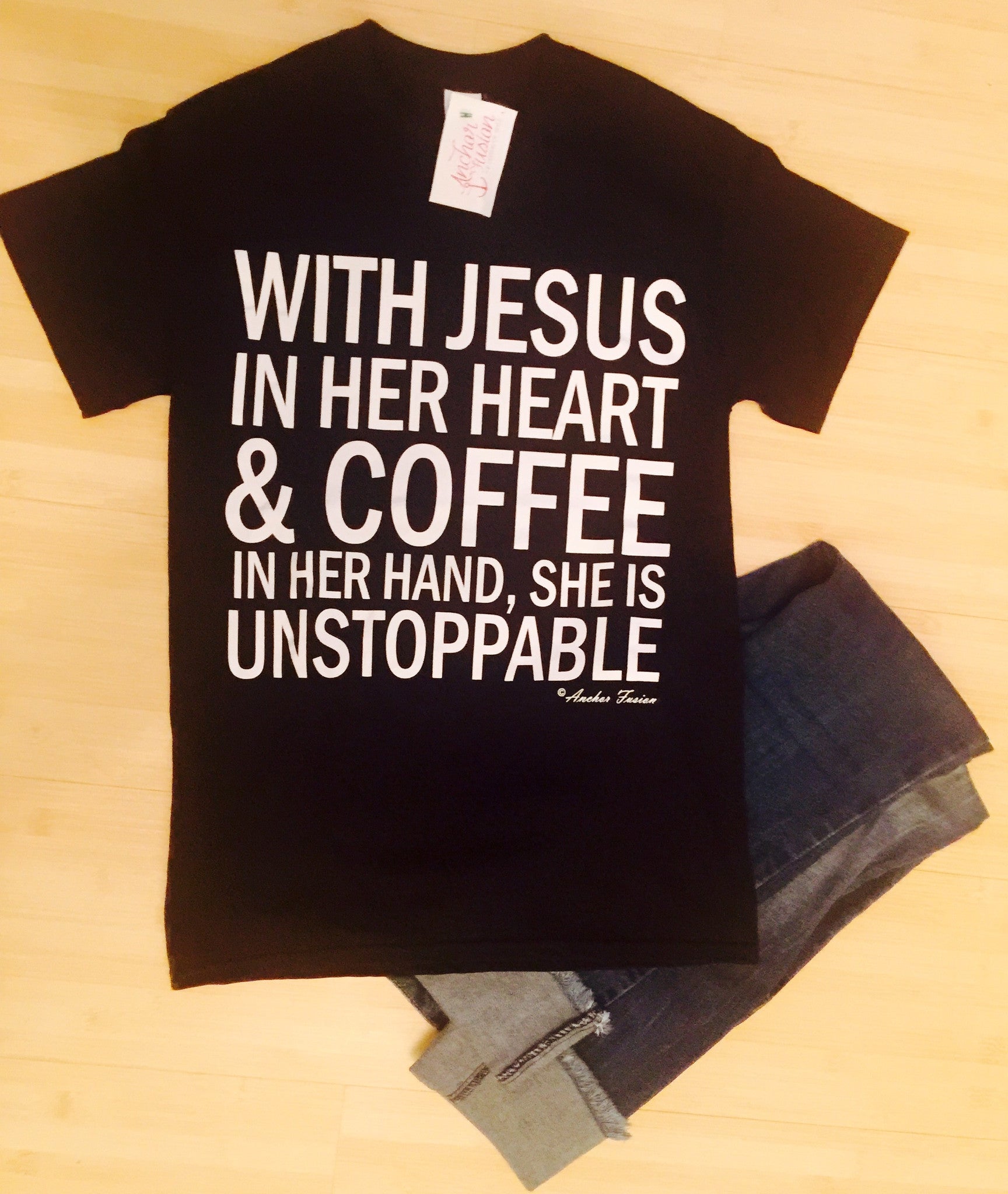 With Jesus in her heart short sleeve - Anchor Fusion Boutique