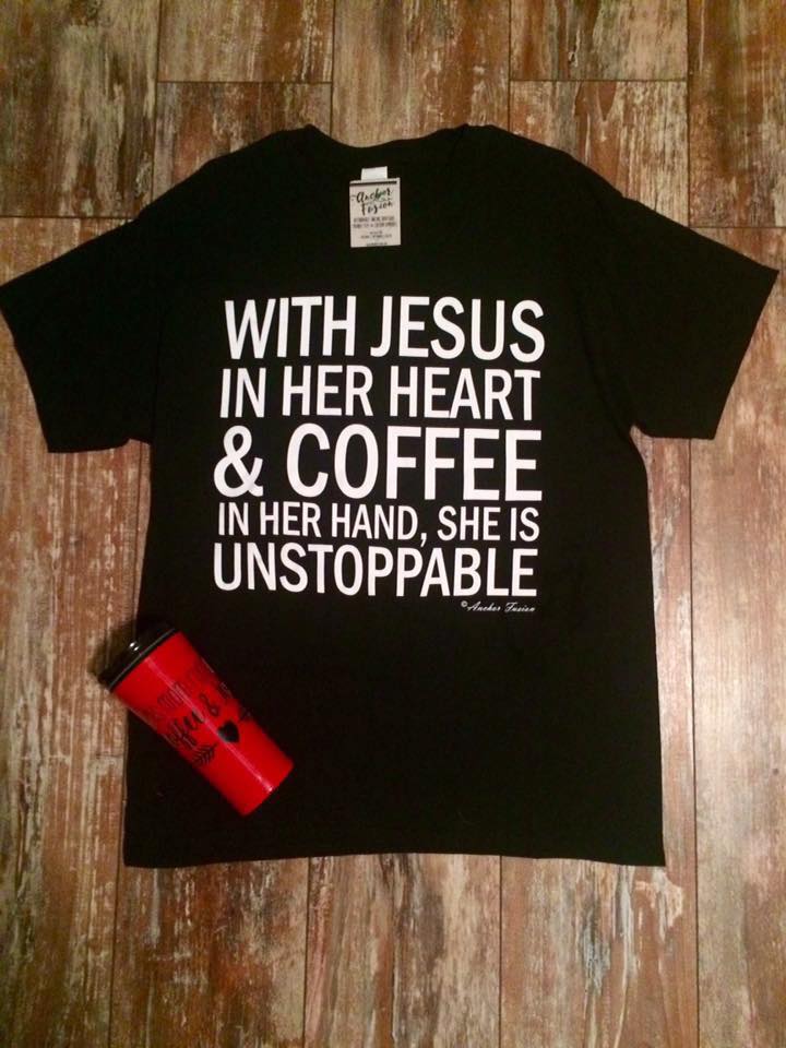 With Jesus in her heart short sleeve - Anchor Fusion Boutique